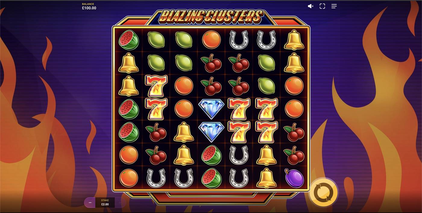 Blazing Clusters: image of main menu