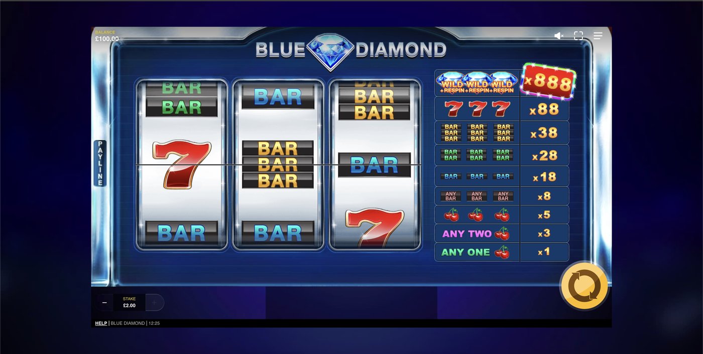 Blue Diamond: image of main menu