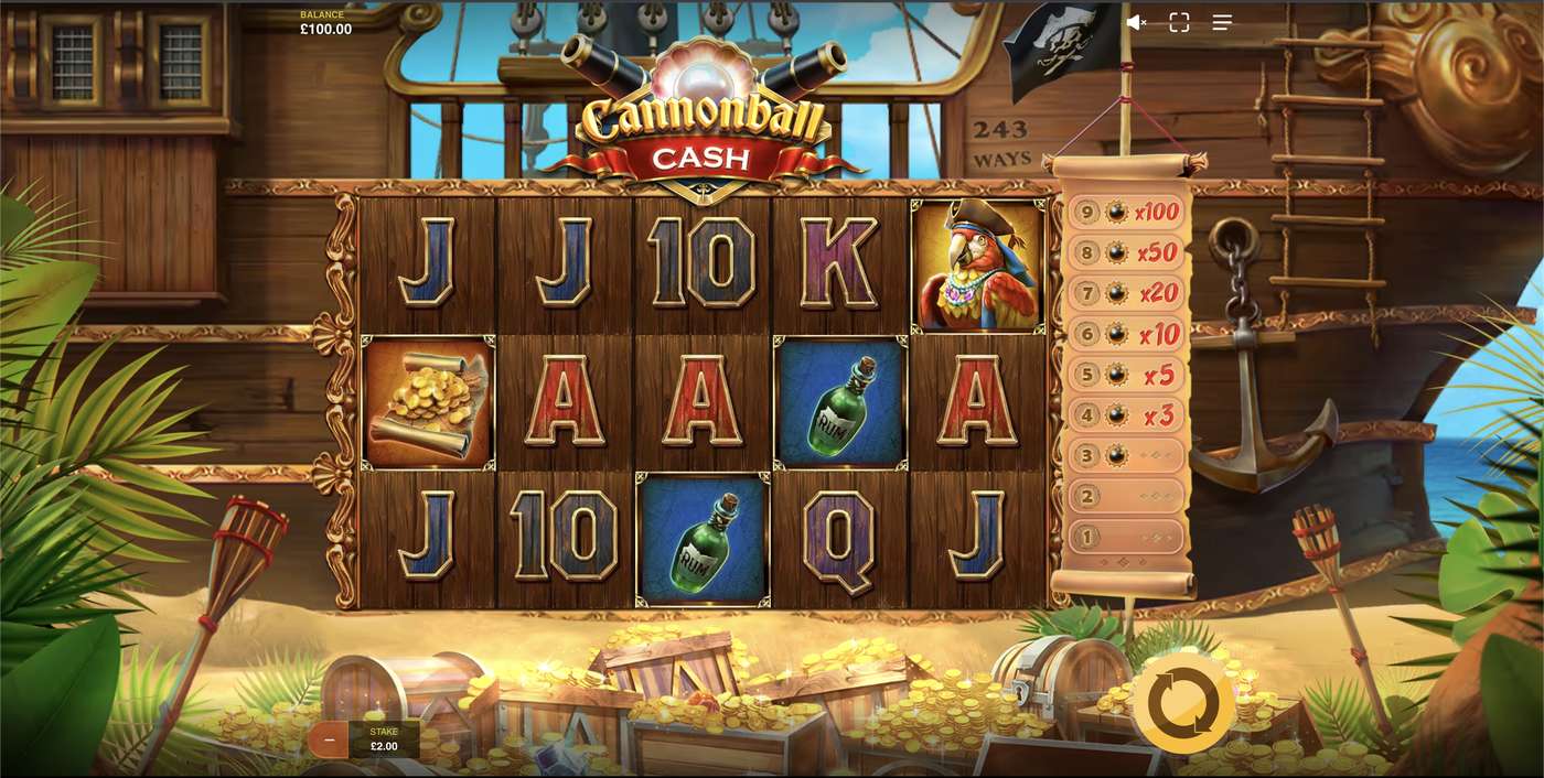 Cannonball Cash: image of main menu
