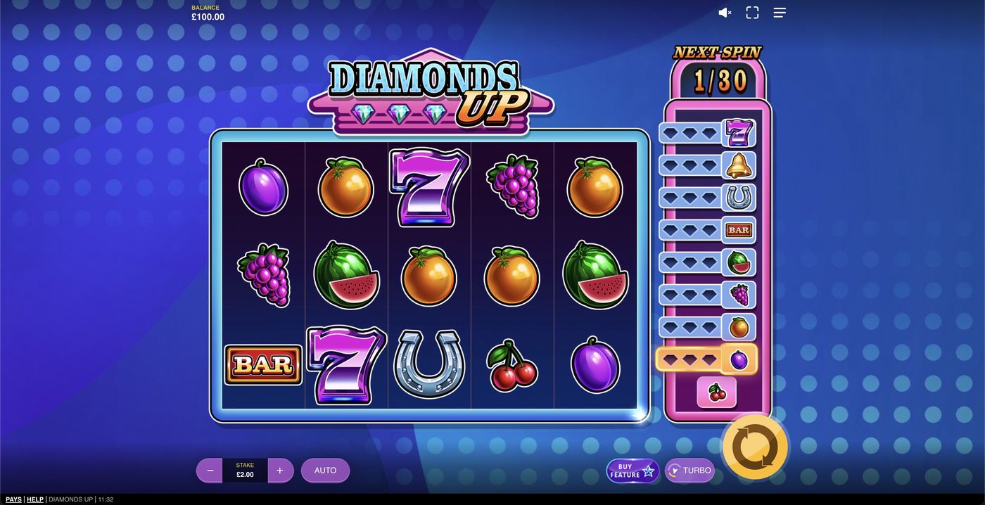 Diamonds Up: image of main menu
