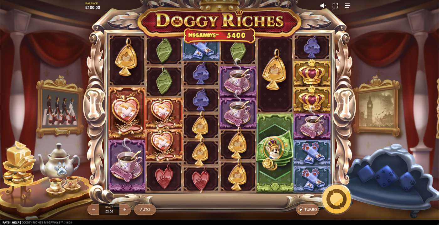 Doggy Riches Megaways: image of main menu