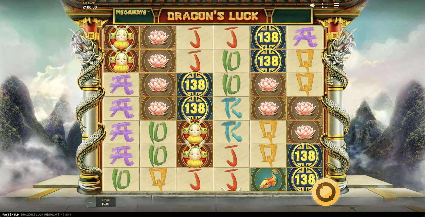 Dragon's Luck Megaways: image of main menu