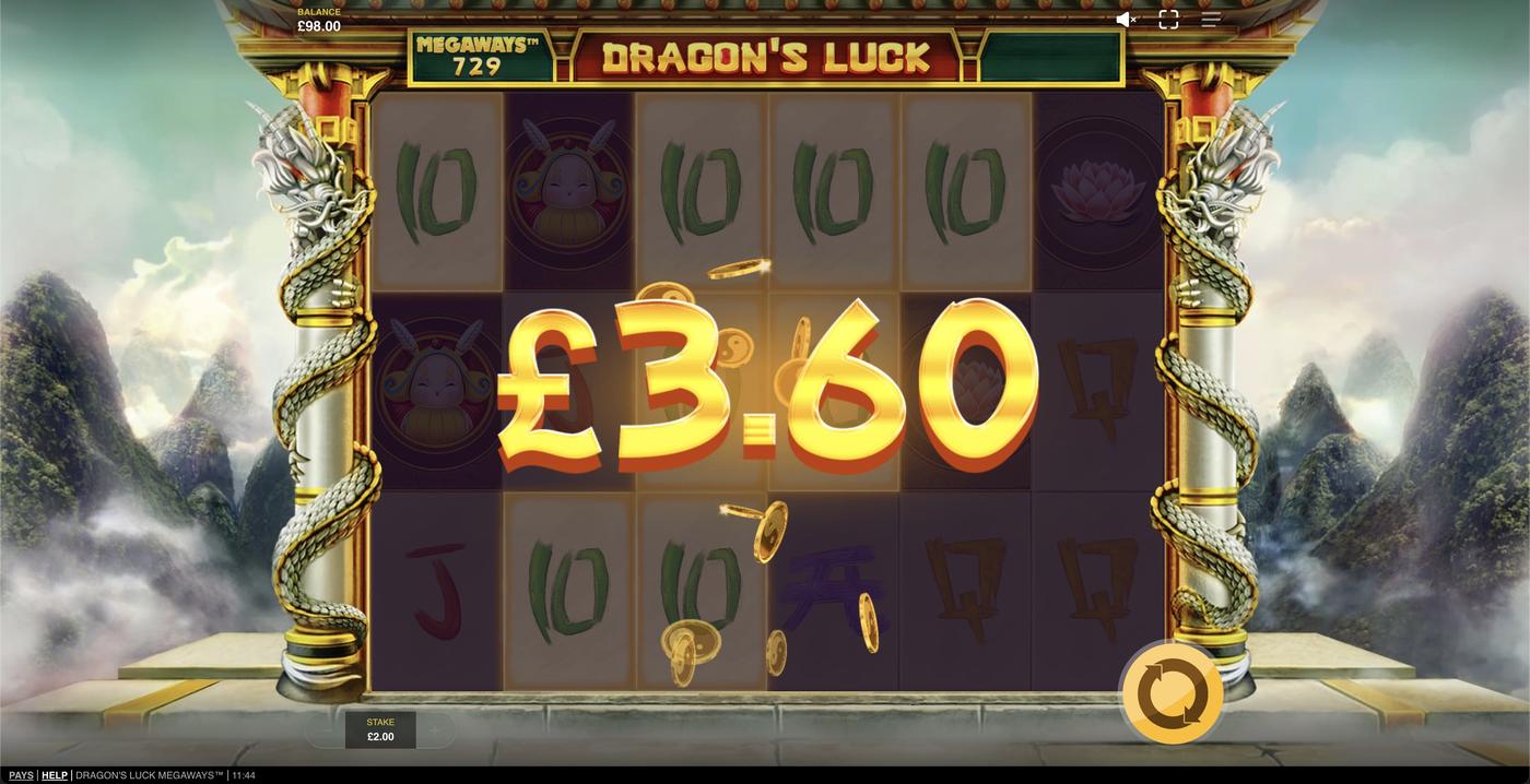 Dragon's Luck Megaways: image of winning