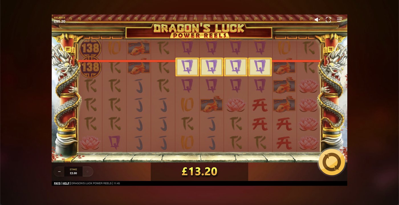 Dragon's Luck Power Reels: image of winning