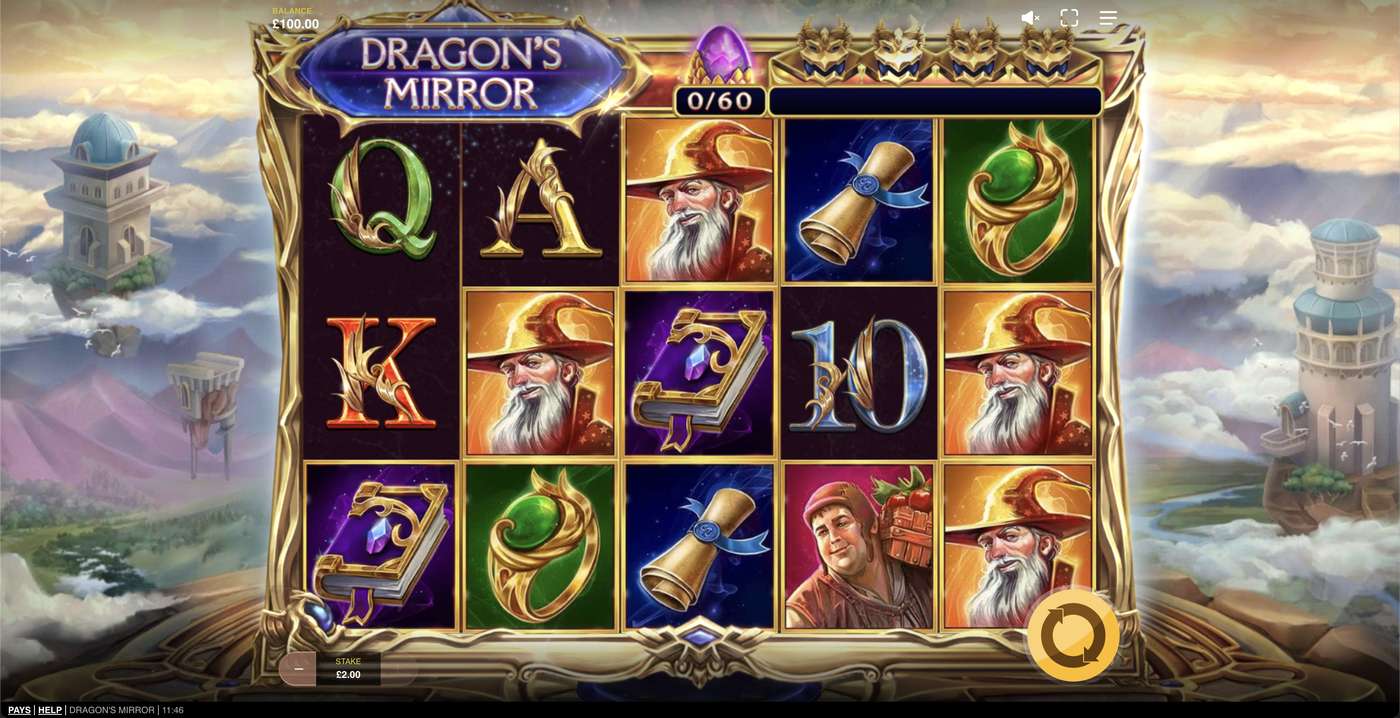 Dragon's Mirror: image of main menu