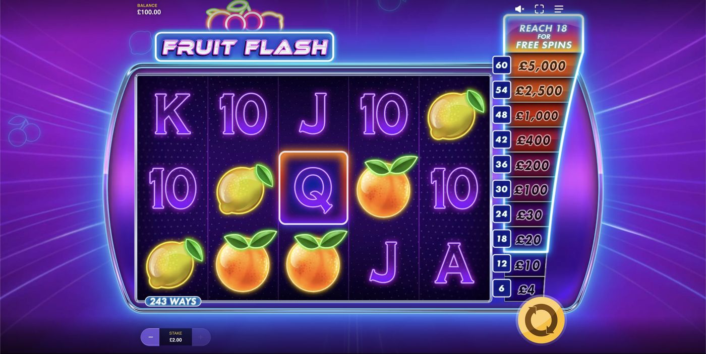Fruit Flash: image of main menu