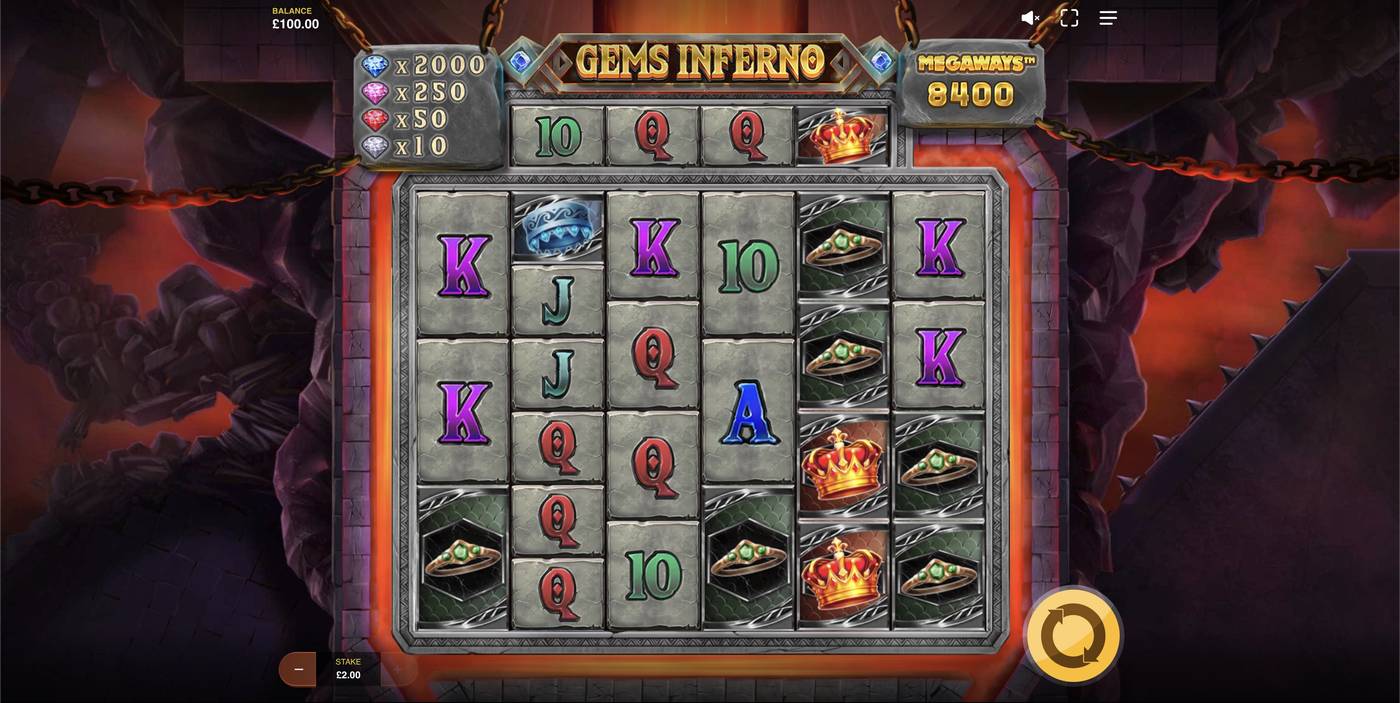 Gems Inferno Megaways: image of main menu