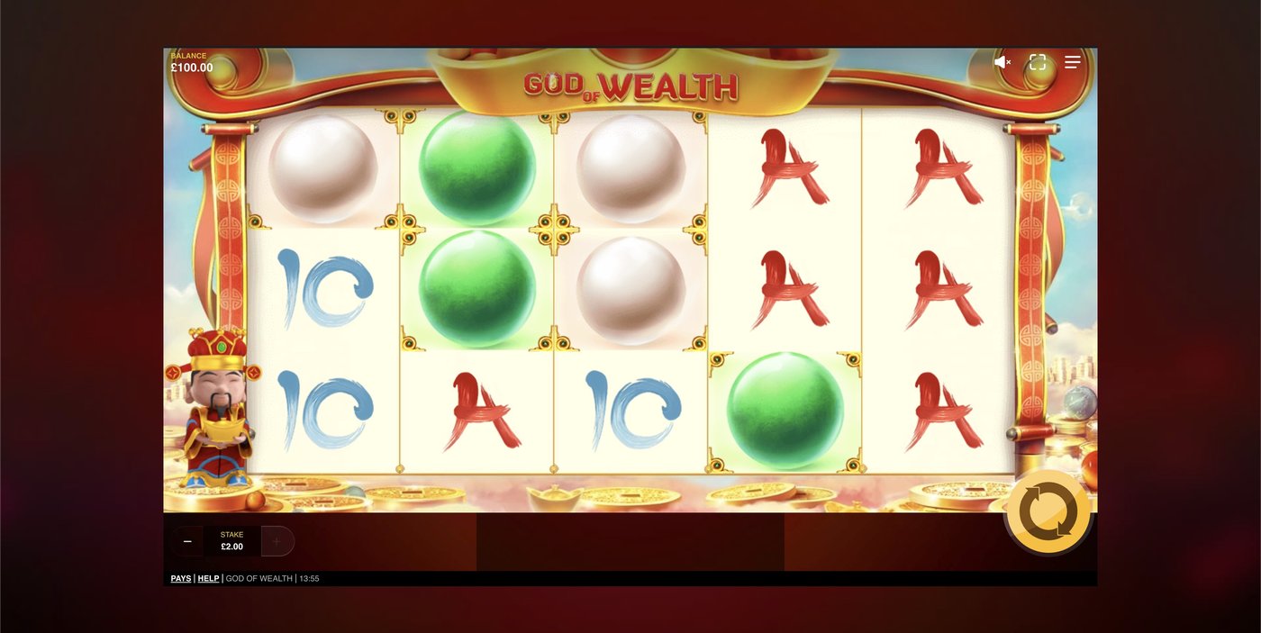 God Of Wealth: image of main menu