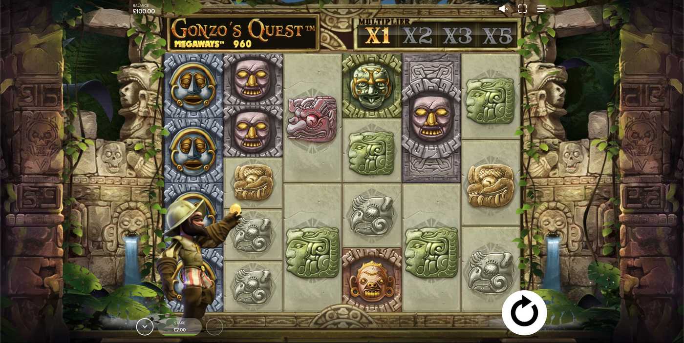 Gonzo's Quest Megaways: image of main menu
