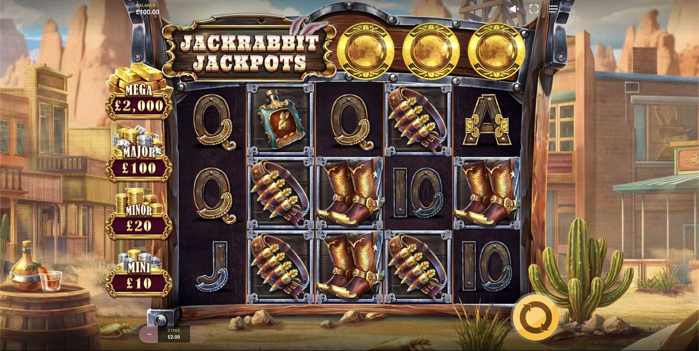 Jackrabbit Jackpots: image of main menu