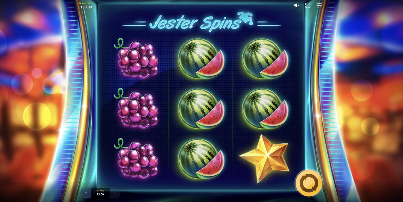 Jester Spins: image of main menu