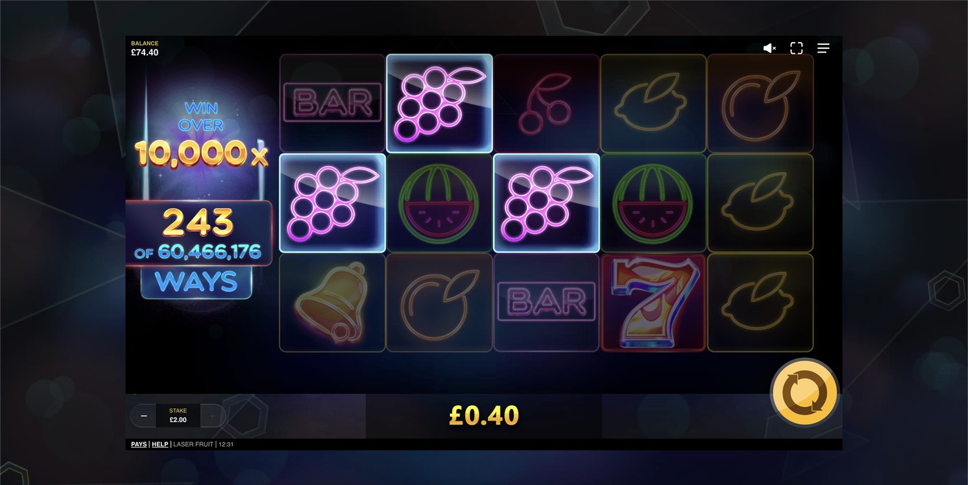 Laser Fruit: image of winning