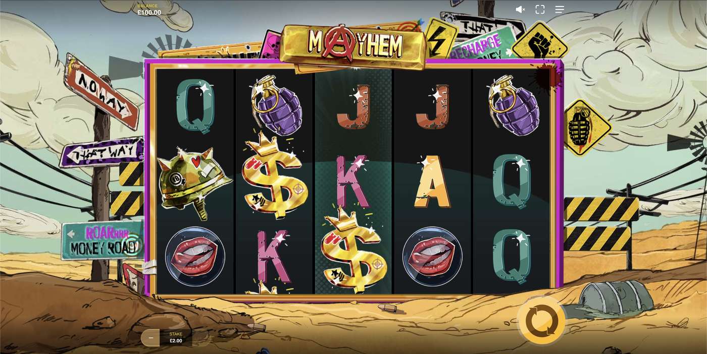 Mayhem: image of main menu