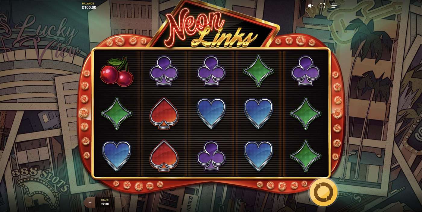 Neon Links: image of main menu
