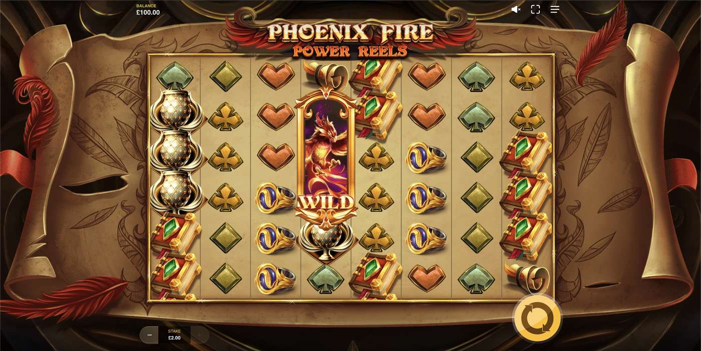 Phoenix Fire Power Reels: image of main menu