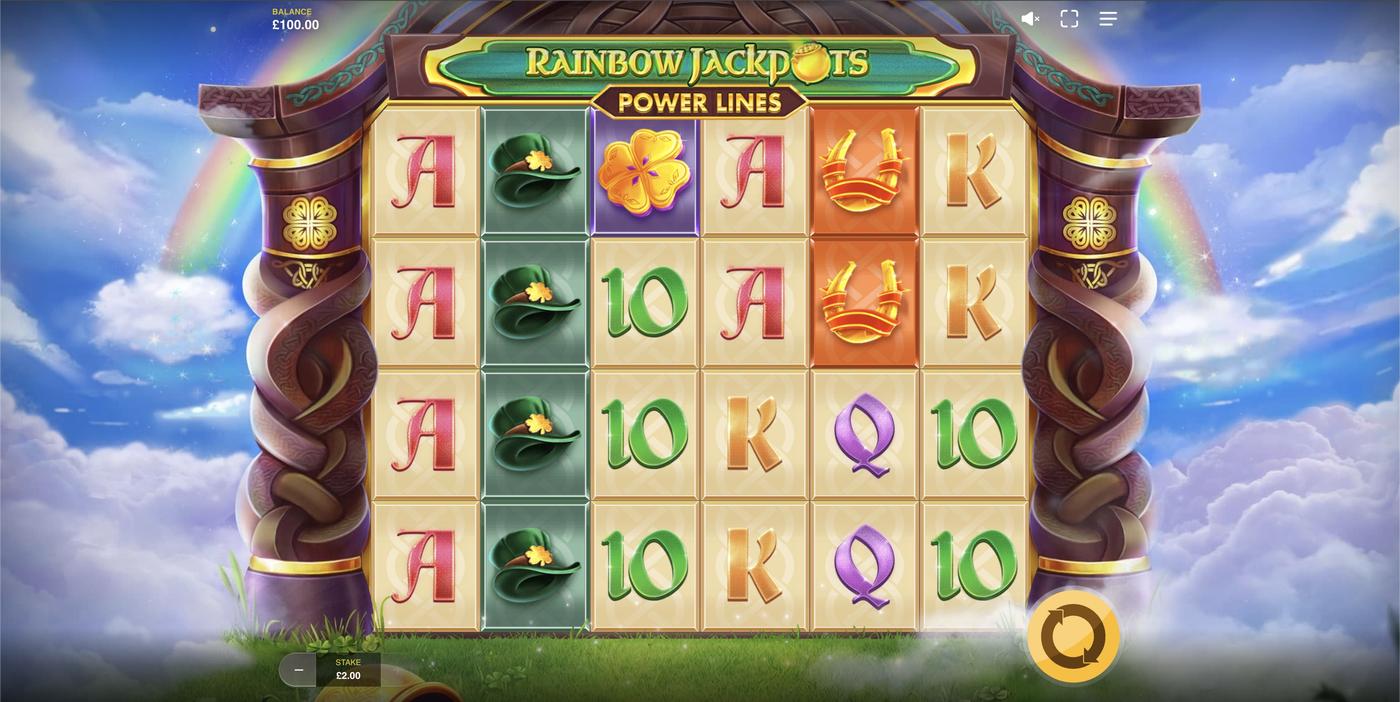 Rainbow Jackpots Power Lines: image of main menu
