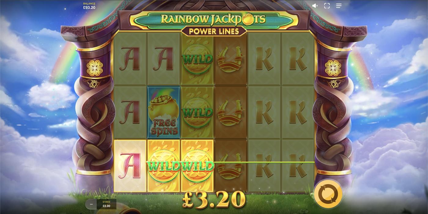 Rainbow Jackpots Power Lines: image of winning