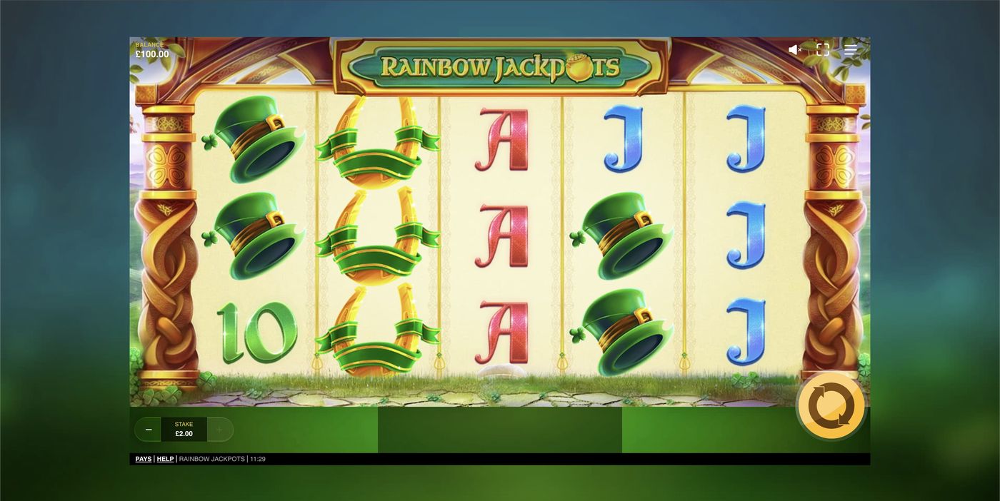 Rainbow Jackpots: image of main menu