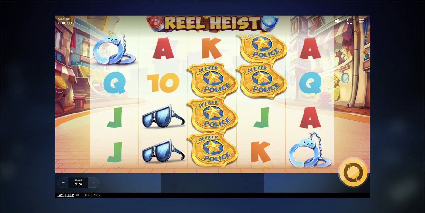 Reel Heist: image of main menu
