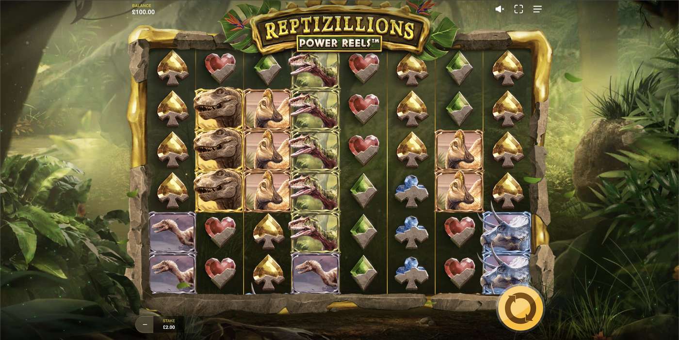 Reptizillions Power Reels: image of main menu