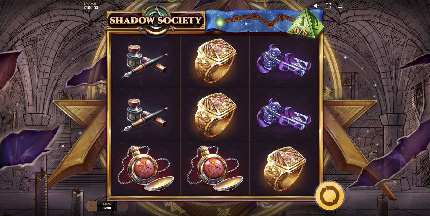 Shadow Society: image of main menu