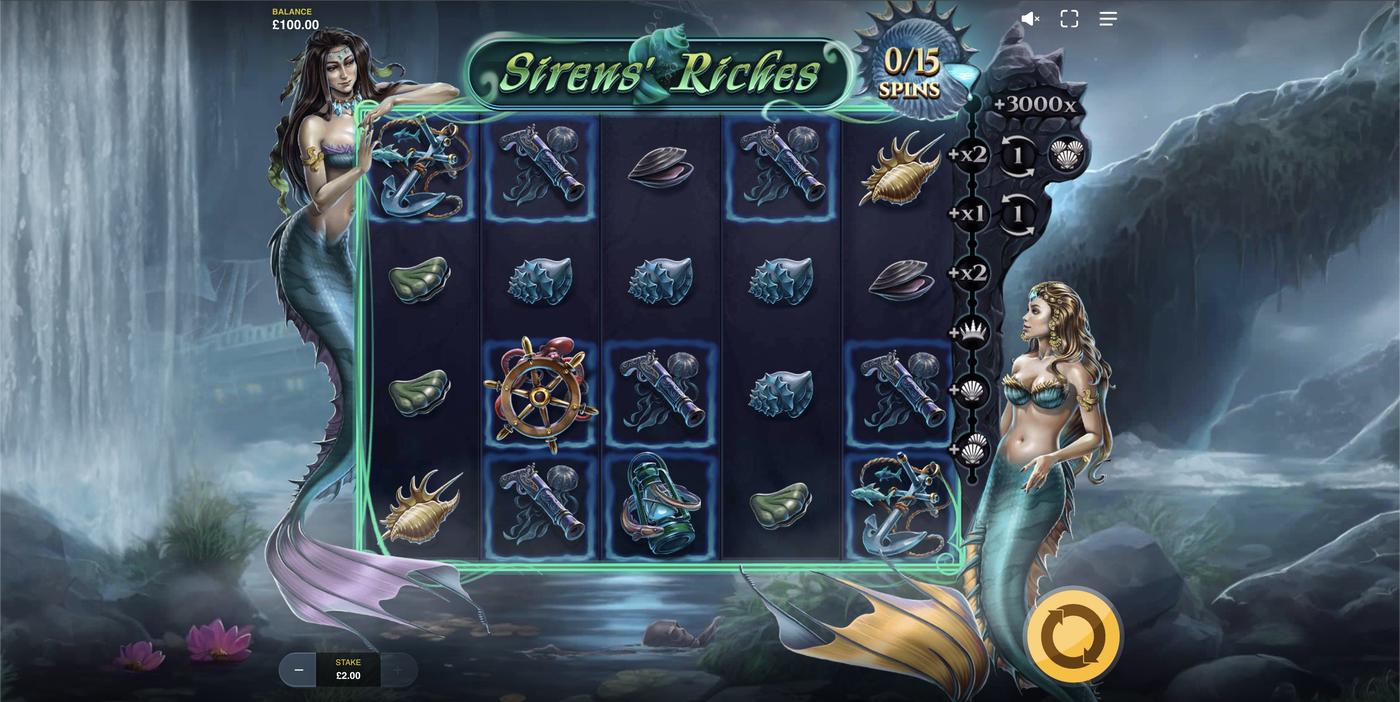 Sirens' Riches: image of main menu