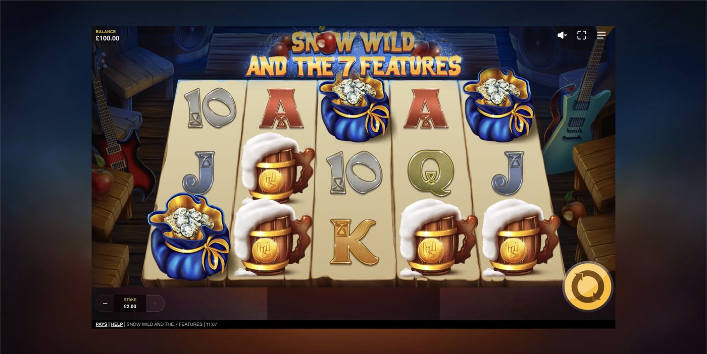 Snow Wild and the 7 Features: image of main menu