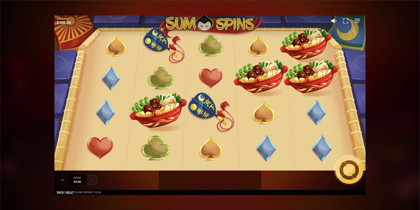 Sumo Spins: image of main menu