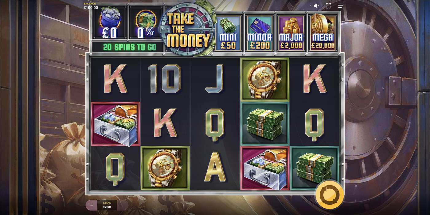 Take The Money: image of main menu