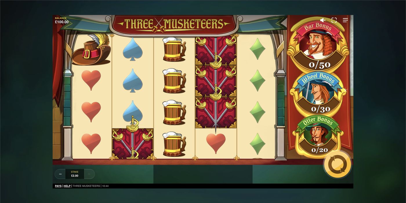 Three Musketeers: image of main menu