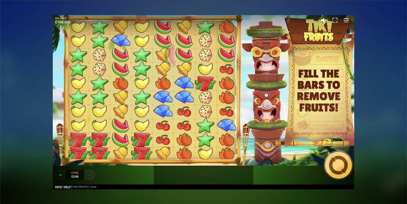 Tiki Fruits: image of main menu