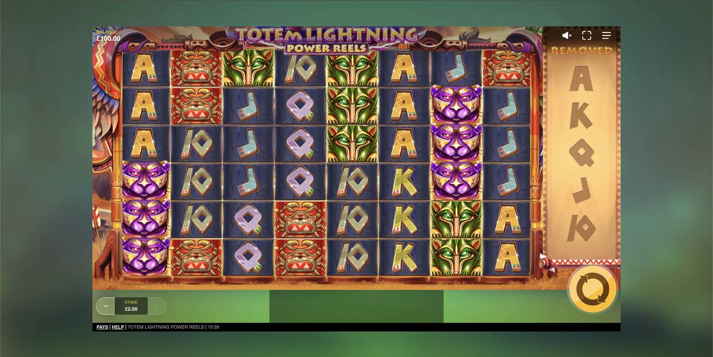 Totem Lightning Power Reels: image of main menu