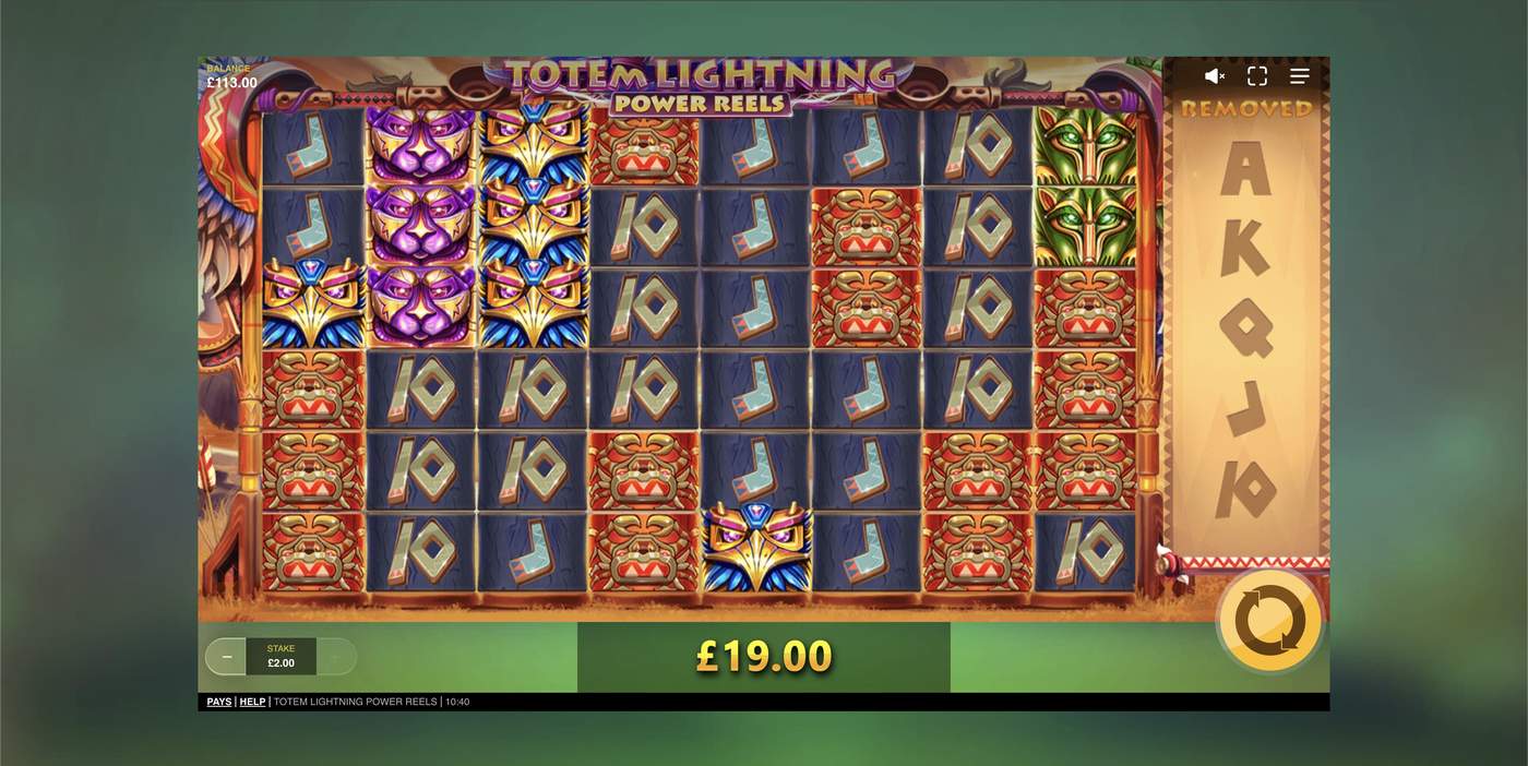 Totem Lightning Power Reels: image of winning