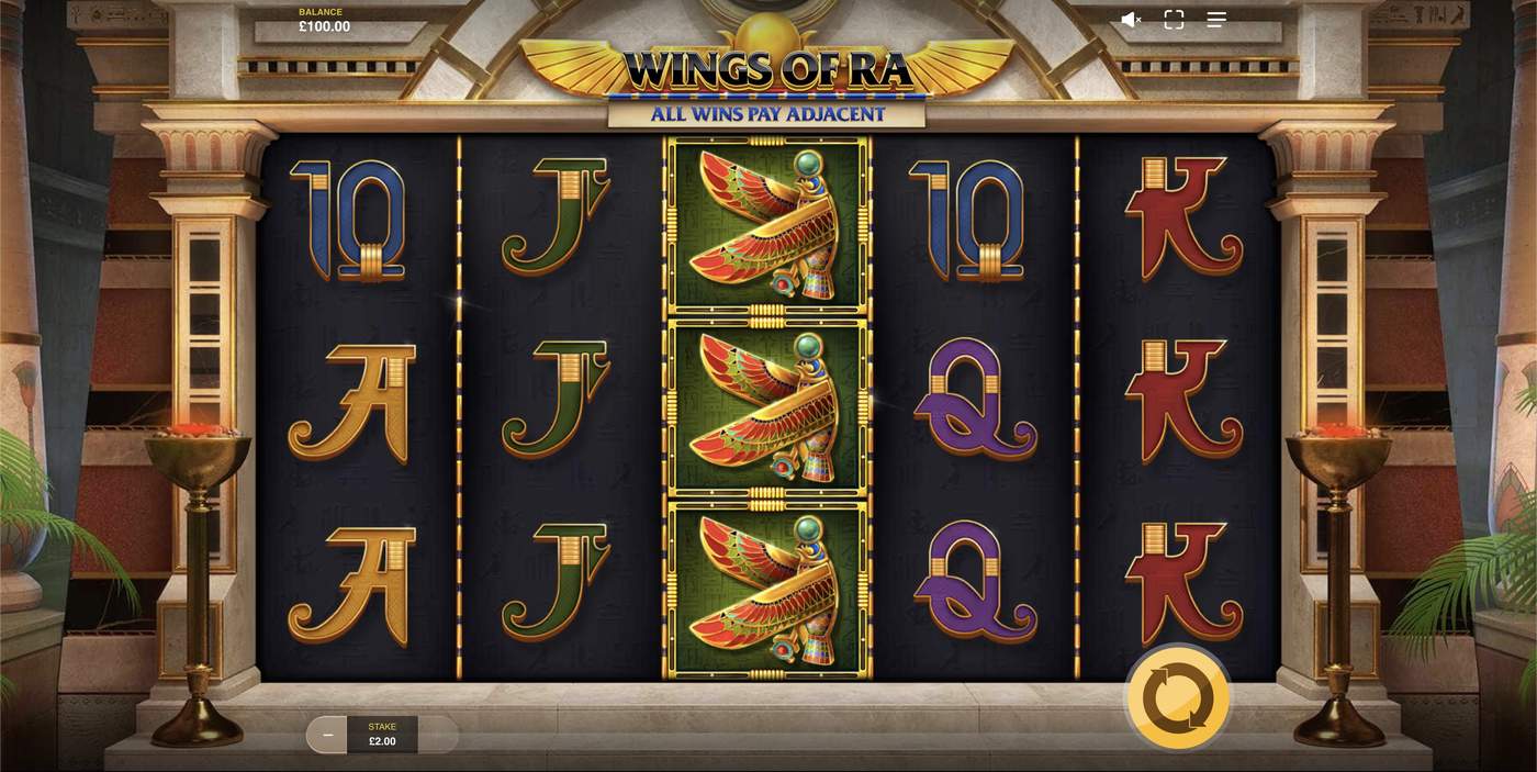 Wings of Ra: image of main menu