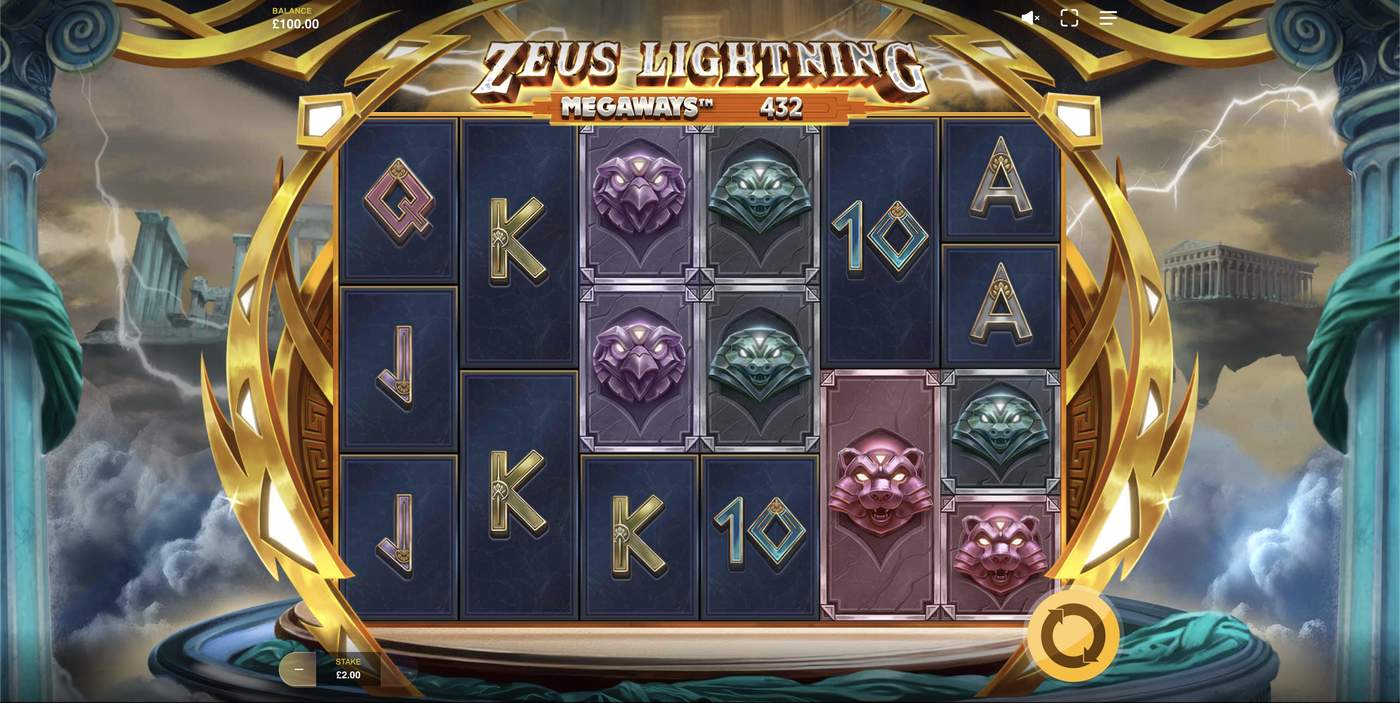 Zeus Lightning Megaways: image of main menu