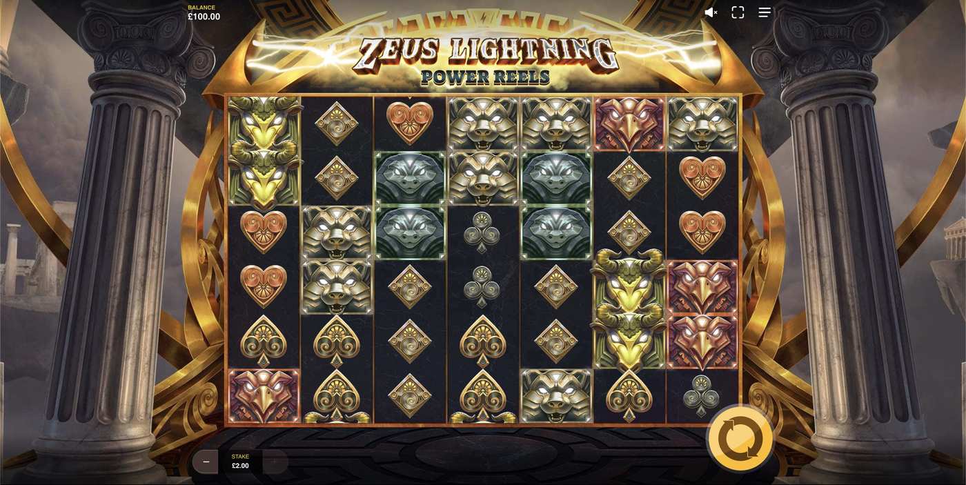 Zeus Lightning Power Reels: image of main menu