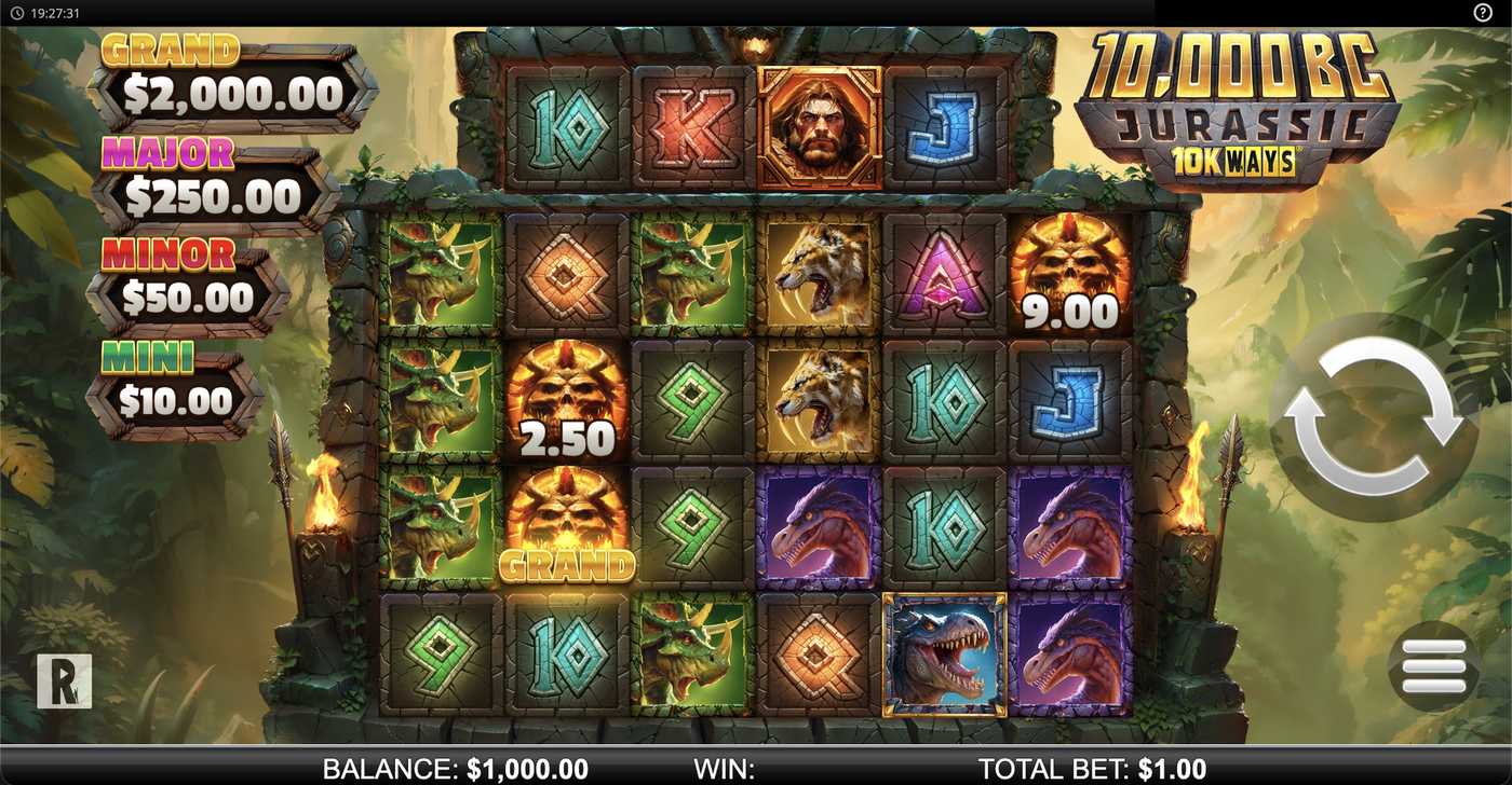 10,000 BC Jurassic 10K Ways: image of main menu