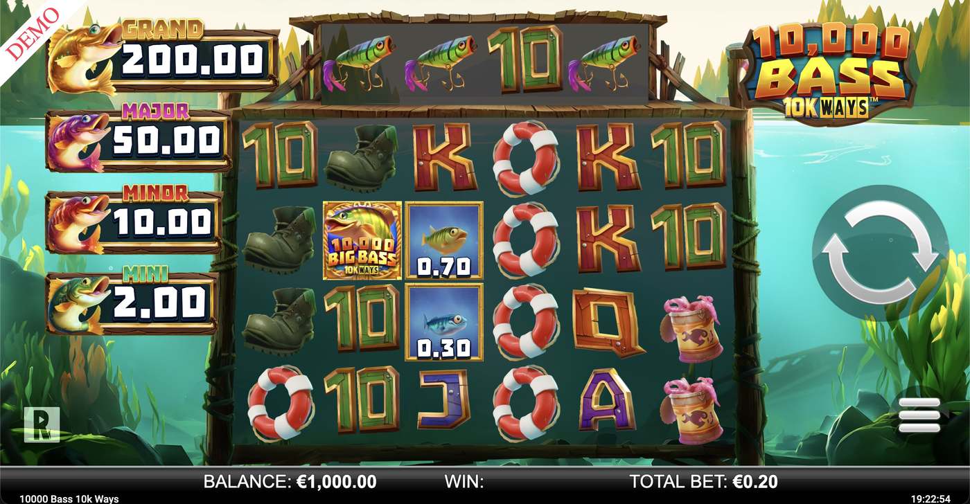10,000 Bass 10K Ways: image of main menu
