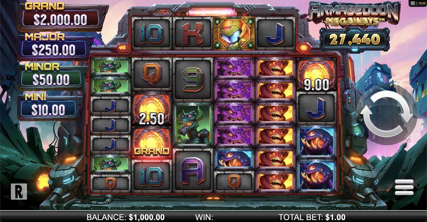 Armageddon Megaways: image of main menu