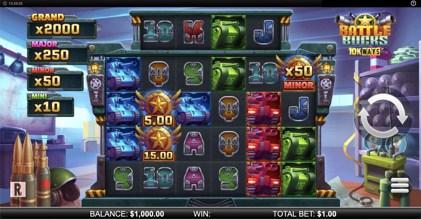 Battle Bucks 10K Ways: image of main menu