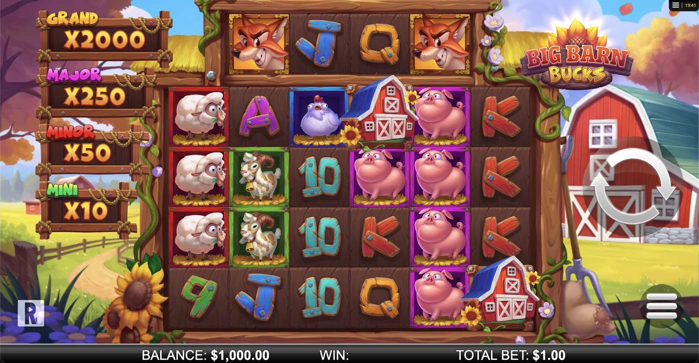 Big Barn Bucks: image of main menu