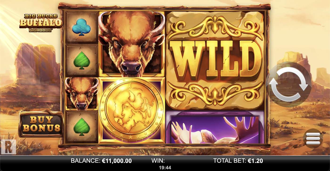 Big Bucks Buffalo Gigablox: image of main menu