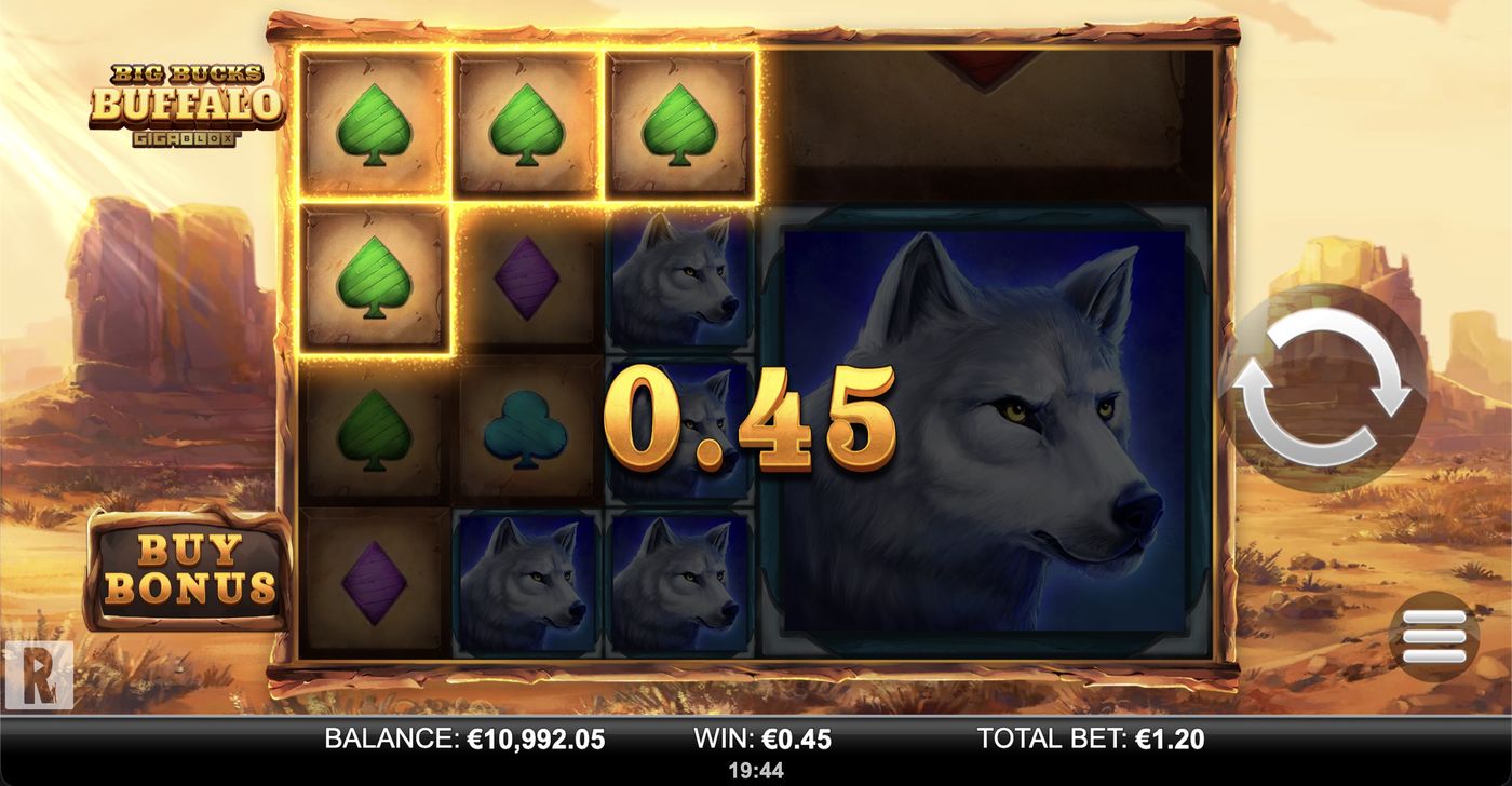 Big Bucks Buffalo Gigablox: image of winning