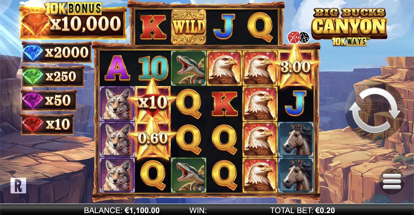 Big Bucks Canyon 10K Ways: image of main menu