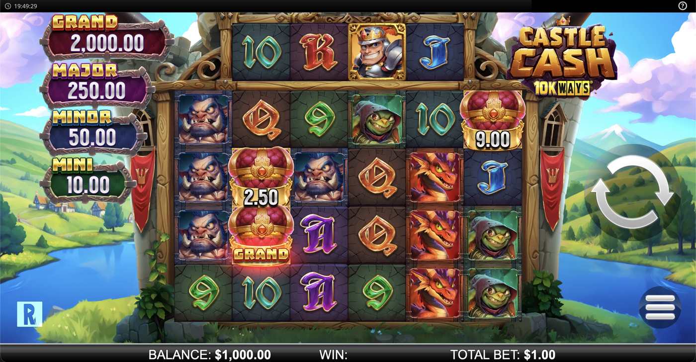 Castle Cash 10K Ways: image of main menu