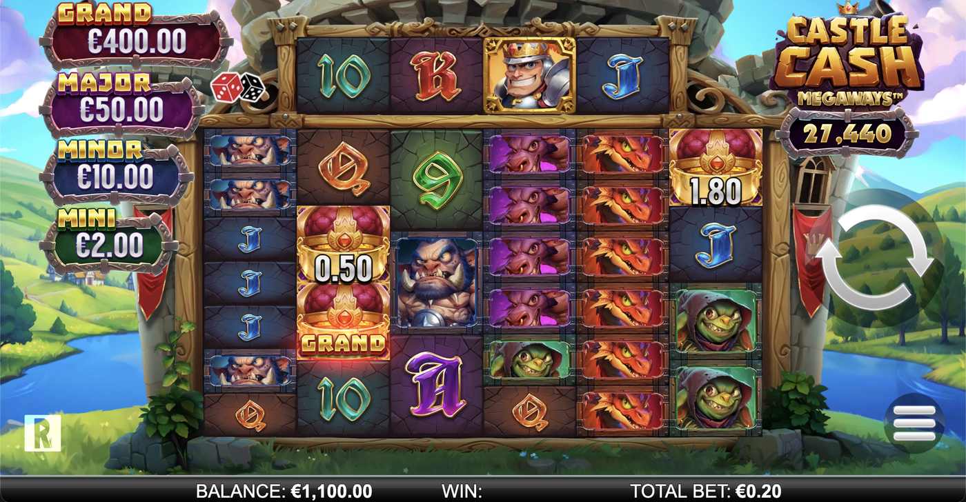 Castle Cash Megaways: image of main menu