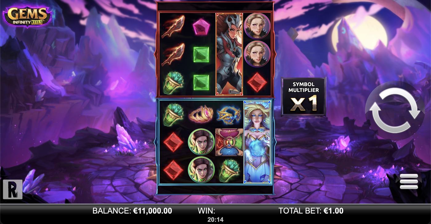 Gems Infinity Reels: image of main menu
