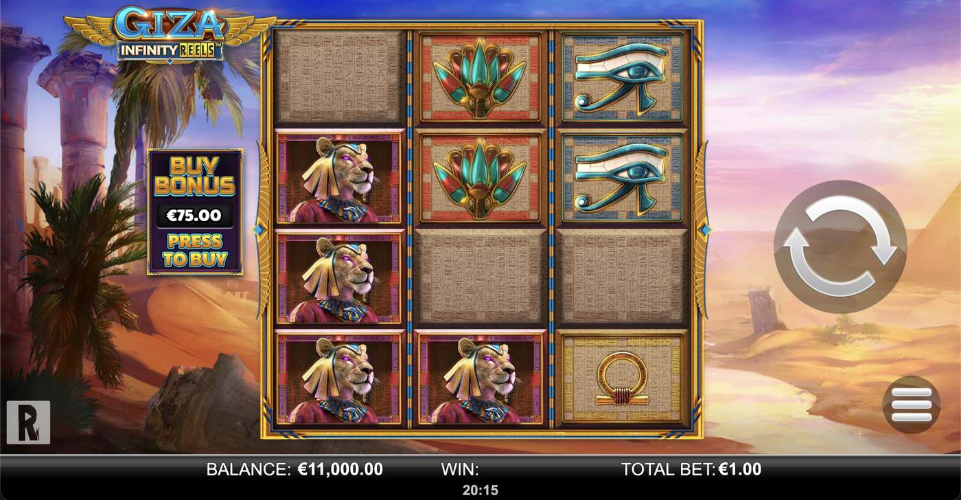 Giza Infinity Reels: image of main menu