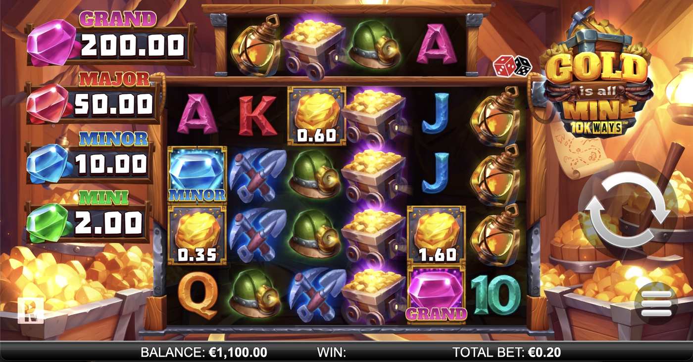 Gold Is All Mine 10K Ways: image of main menu