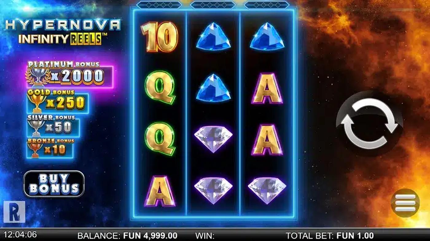Hypernova Infinity Reels: image of main menu